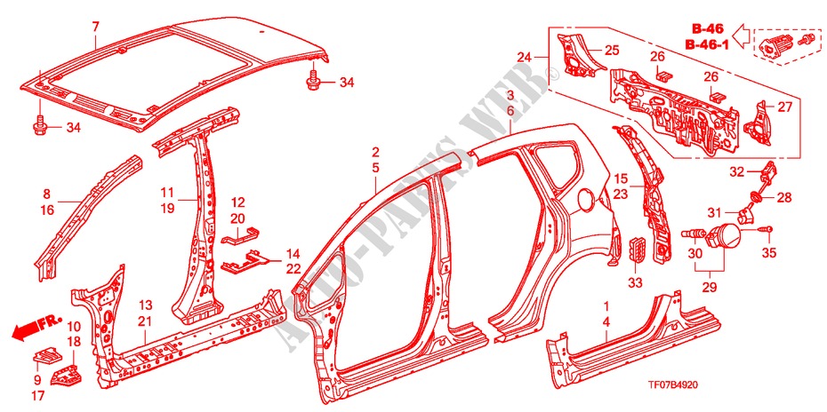 AUSSENBLECHE/TAFEL, HINTEN für Honda JAZZ 1.2 LSRE 5 Türen 5 gang-Schaltgetriebe 2009