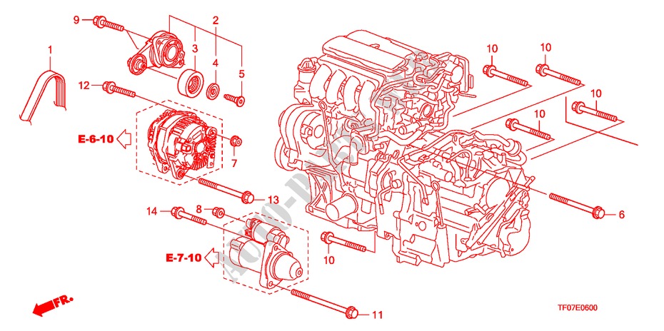 AUTOMATISCHE SPANNVORRICHTUNG für Honda JAZZ 1.2 LSE  TEMP TIRE 5 Türen 5 gang-Schaltgetriebe 2009