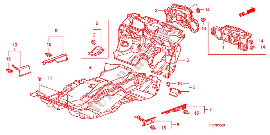 BODENMATTE für Honda JAZZ 1.4 COMF TEMP TIRE 5 Türen 5 gang-Schaltgetriebe 2009