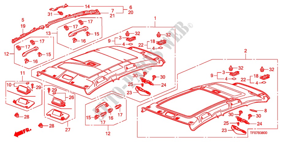 DACHVERKLEIDUNG für Honda JAZZ 1.4 EXHT 5 Türen 5 gang-Schaltgetriebe 2009