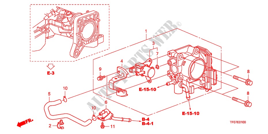 DROSSELKLAPPENGEHAEUSE für Honda JAZZ 1.4 COMF TEMP TIRE 5 Türen 5 gang-Schaltgetriebe 2009