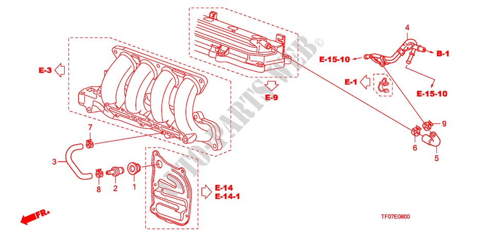 ENTLUEFTUNGSROHR für Honda JAZZ 1.2 LSRE TEMP TIRE 5 Türen 5 gang-Schaltgetriebe 2009