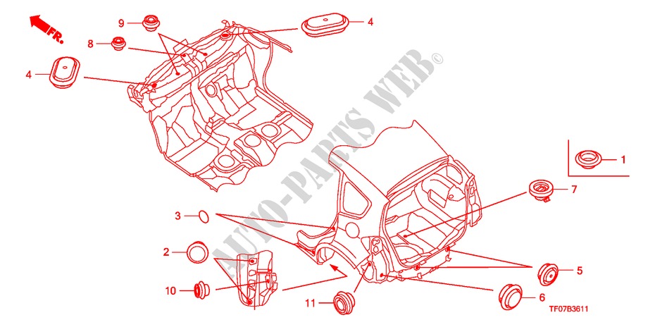 GUMMITUELLE(HINTEN) für Honda JAZZ 1.4 COMF TEMP TIRE 5 Türen 5 gang-Schaltgetriebe 2009