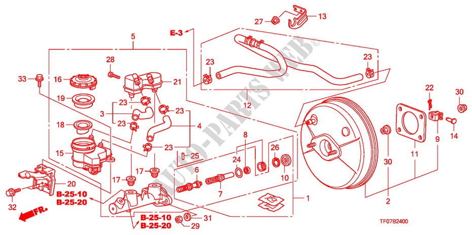 HAUPTBREMSZYLINDER/ MASTER POWER(LH) (1) für Honda JAZZ 1.2 LSRE 5 Türen 5 gang-Schaltgetriebe 2009
