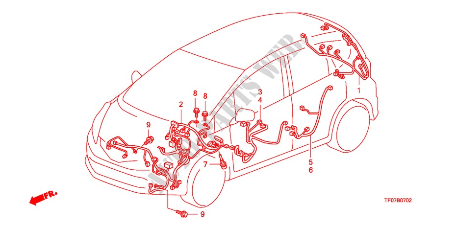 KABELBAUM(LH) (2) für Honda JAZZ 1.2 LSRE 5 Türen 5 gang-Schaltgetriebe 2009