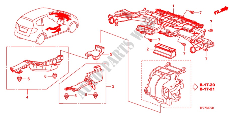KANAL für Honda JAZZ 1.2 LSRE 5 Türen 5 gang-Schaltgetriebe 2009