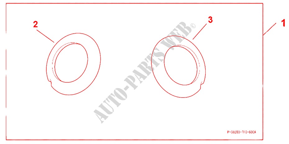 KIT OUTLET RINGS für Honda JAZZ 1.4 COMF TEMP TIRE 5 Türen 5 gang-Schaltgetriebe 2009