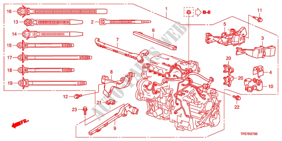 MOTORKABELBAUM für Honda JAZZ 1.2 LSRE 5 Türen 5 gang-Schaltgetriebe 2009