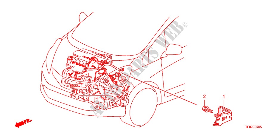 MOTORKABELBAUM, STREBE für Honda JAZZ 1.4 LSS 5 Türen Intelligent Schaltgetriebe 2009