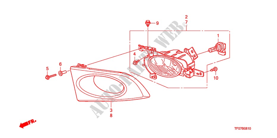 NEBELSCHEINWERFER(1) für Honda JAZZ 1.2 LSRE TEMP TIRE 5 Türen 5 gang-Schaltgetriebe 2009