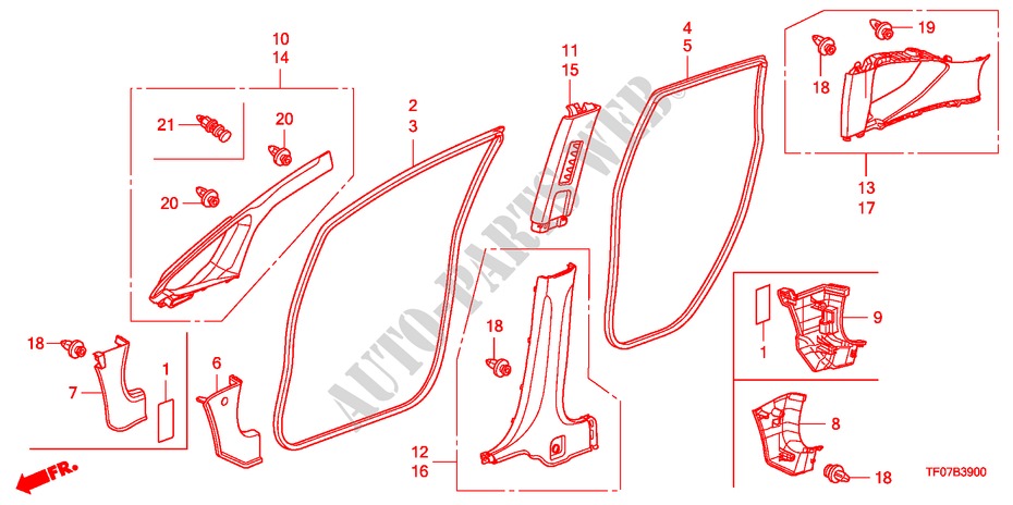 SAEULENZIERSTUECK für Honda JAZZ 1.4 COMF TEMP TIRE 5 Türen 5 gang-Schaltgetriebe 2009