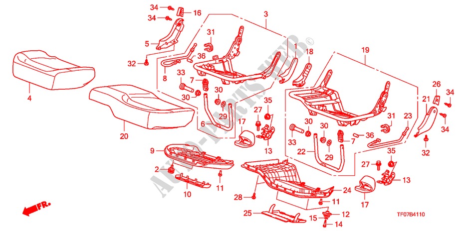 SITZKISSEN, HINTEN für Honda JAZZ 1.4 COMF TEMP TIRE 5 Türen 5 gang-Schaltgetriebe 2009