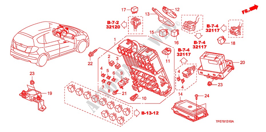 STEUERGERAT(KABINE) (1) (LH) für Honda JAZZ 1.4 LS   TEMP TIRE 5 Türen Intelligent Schaltgetriebe 2009