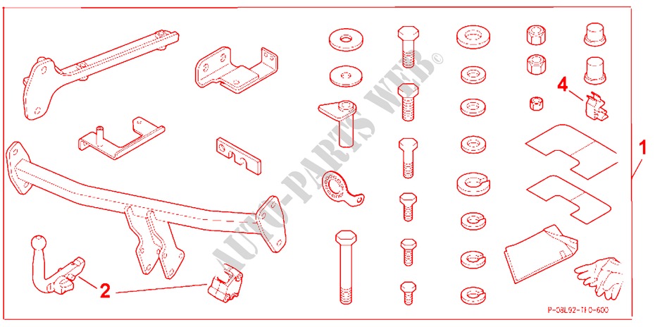 TRAILER HITCH DETACH TYPE für Honda JAZZ 1.4 EXHT 5 Türen 5 gang-Schaltgetriebe 2009