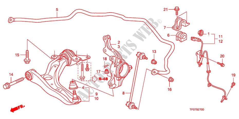 UNTERER ARM, VORNE für Honda JAZZ 1.2 LSE  TEMP TIRE 5 Türen 5 gang-Schaltgetriebe 2009