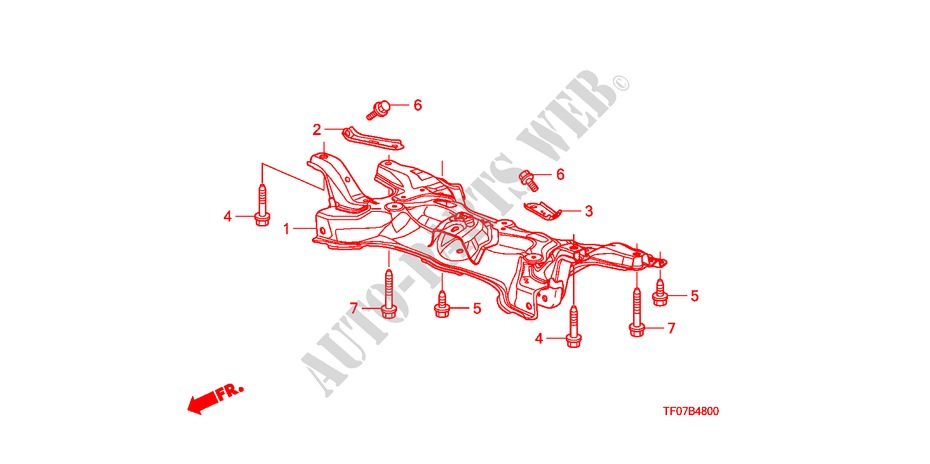 VORDERER HILFSRAHMEN für Honda JAZZ 1.4 COMF TEMP TIRE 5 Türen 5 gang-Schaltgetriebe 2009