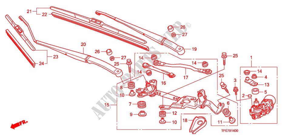 WINDSCHUTZSCHEIBENWISCHER (LH) für Honda JAZZ 1.2 LSRE 5 Türen 5 gang-Schaltgetriebe 2009