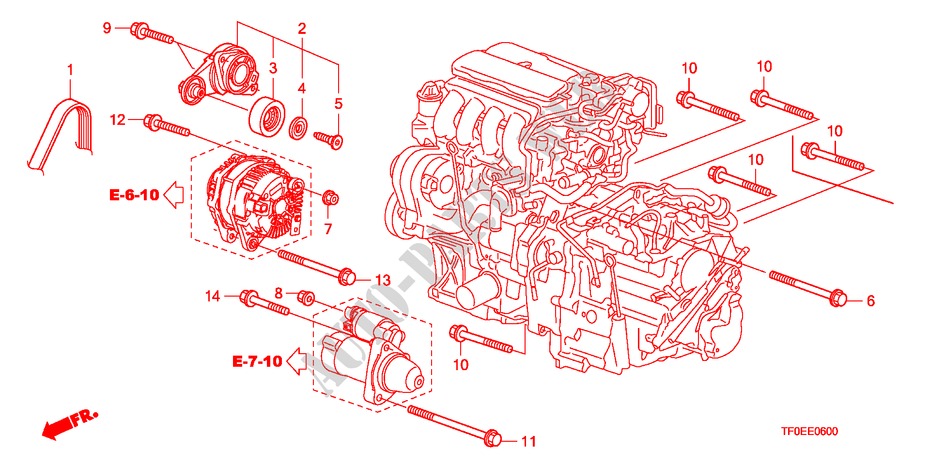 AUTOMATISCHE SPANNVORRICHTUNG für Honda JAZZ 1.2 SE   TEMP TIRE 5 Türen 5 gang-Schaltgetriebe 2010