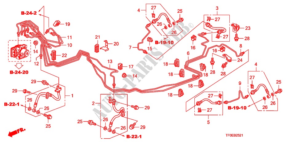 BREMSLEITUNG/SCHLAUCH(RH)(VSA) für Honda JAZZ 1.4 ES 5 Türen 5 gang-Schaltgetriebe 2010