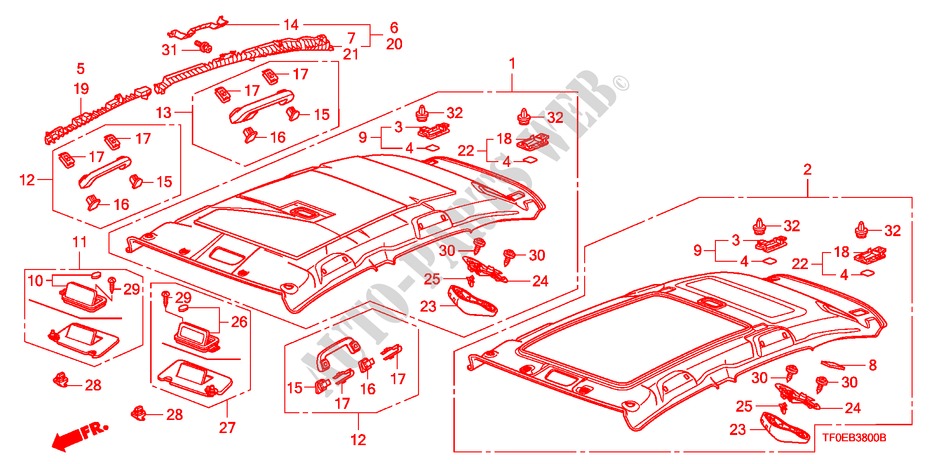 DACHVERKLEIDUNG für Honda JAZZ 1.2 SE   TEMP TIRE 5 Türen 5 gang-Schaltgetriebe 2010