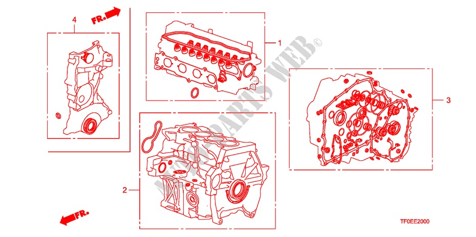 DICHTUNG SATZ für Honda JAZZ 1.2 SE 5 Türen 5 gang-Schaltgetriebe 2010
