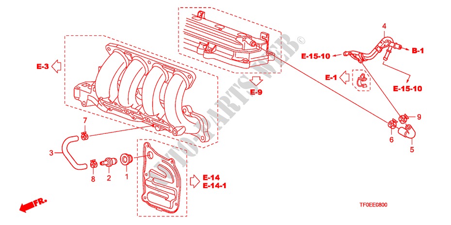 ENTLUEFTUNGSROHR für Honda JAZZ 1.4 ES 5 Türen 5 gang-Schaltgetriebe 2010
