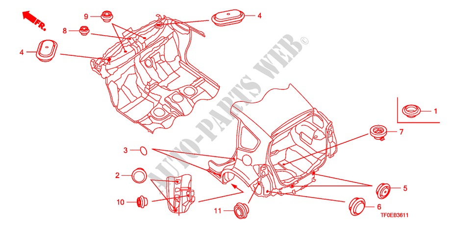 GUMMITUELLE(HINTEN) für Honda JAZZ 1.2 LSE  TEMP TIRE 5 Türen 5 gang-Schaltgetriebe 2010