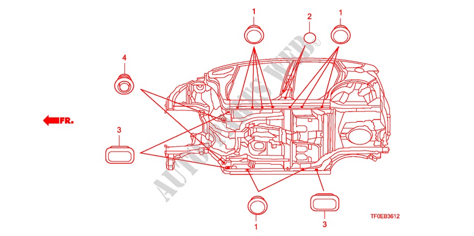 GUMMITUELLE(UNTEN) für Honda JAZZ 1.2 LSE  TEMP TIRE 5 Türen 5 gang-Schaltgetriebe 2010