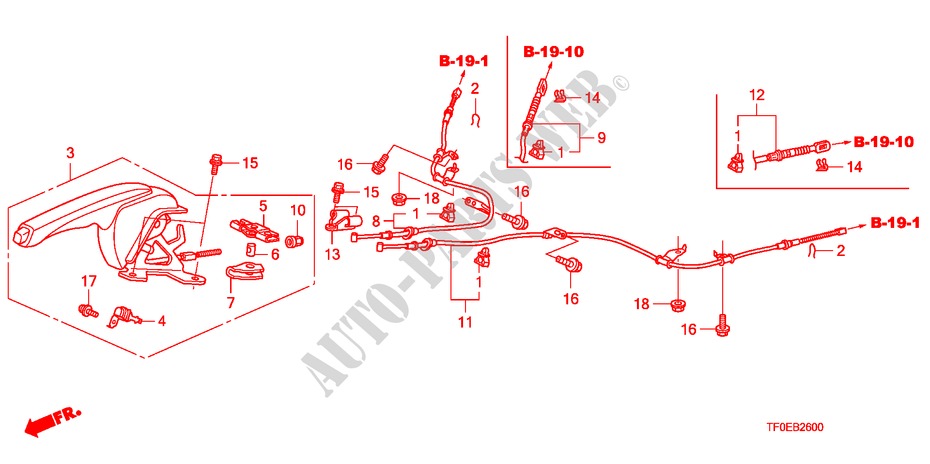 HANDBREMSE für Honda JAZZ 1.4 LSS 5 Türen 5 gang-Schaltgetriebe 2010