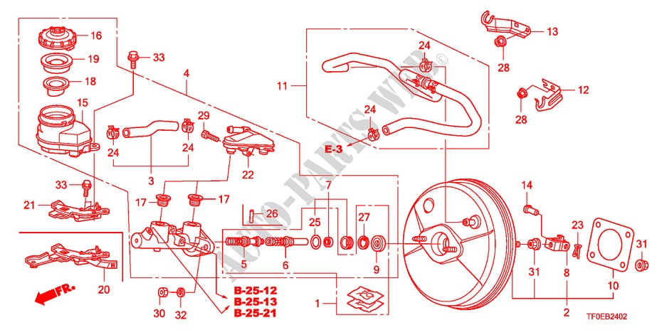 HAUPTBREMSZYLINDER/MASTER POWER(RH)(1) für Honda JAZZ 1.4 ES 5 Türen 5 gang-Schaltgetriebe 2010