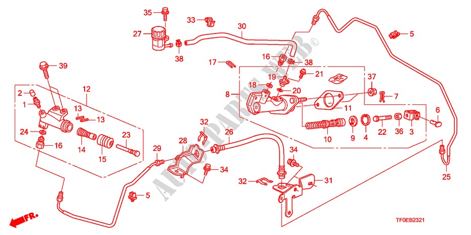 HAUPTKUPPLUNGSZYLINDER(RH) für Honda JAZZ 1.4 ES 5 Türen 5 gang-Schaltgetriebe 2010