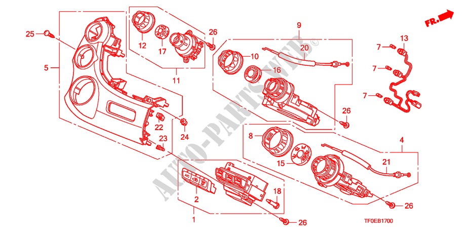HEIZUNGSREGLER(LH) für Honda JAZZ 1.2 SE   TEMP TIRE 5 Türen 5 gang-Schaltgetriebe 2010