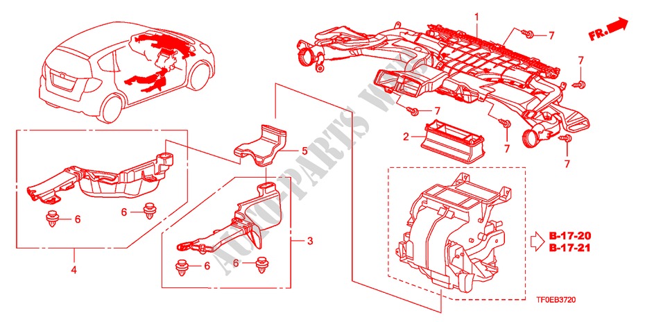 KANAL für Honda JAZZ 1.2 SE   TEMP TIRE 5 Türen 5 gang-Schaltgetriebe 2010