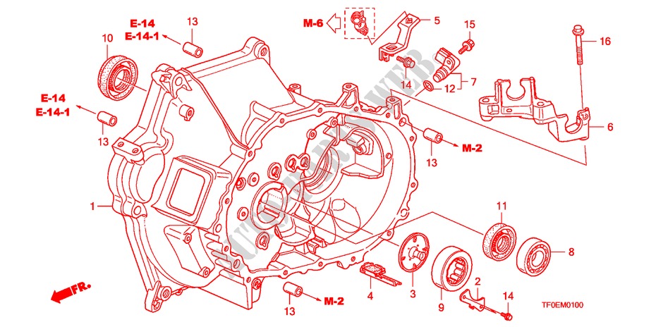 KUPPLUNGSGEHAEUSE(MT) für Honda JAZZ 1.2 SE   TEMP TIRE 5 Türen 5 gang-Schaltgetriebe 2010
