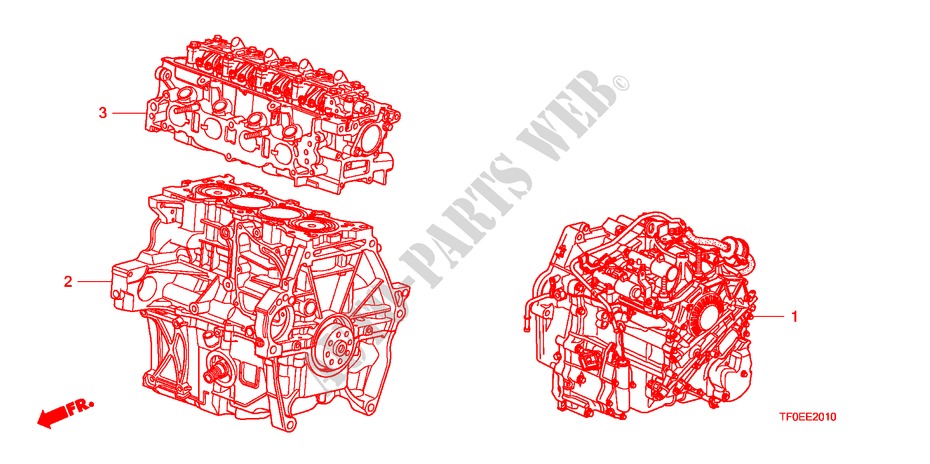 MOTOREINHEIT/GETRIEBE KOMPL. für Honda JAZZ 1.2 SE 5 Türen 5 gang-Schaltgetriebe 2010