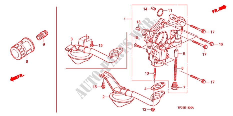 OELPUMPE/OELSIEB für Honda JAZZ 1.2 SE 5 Türen 5 gang-Schaltgetriebe 2010