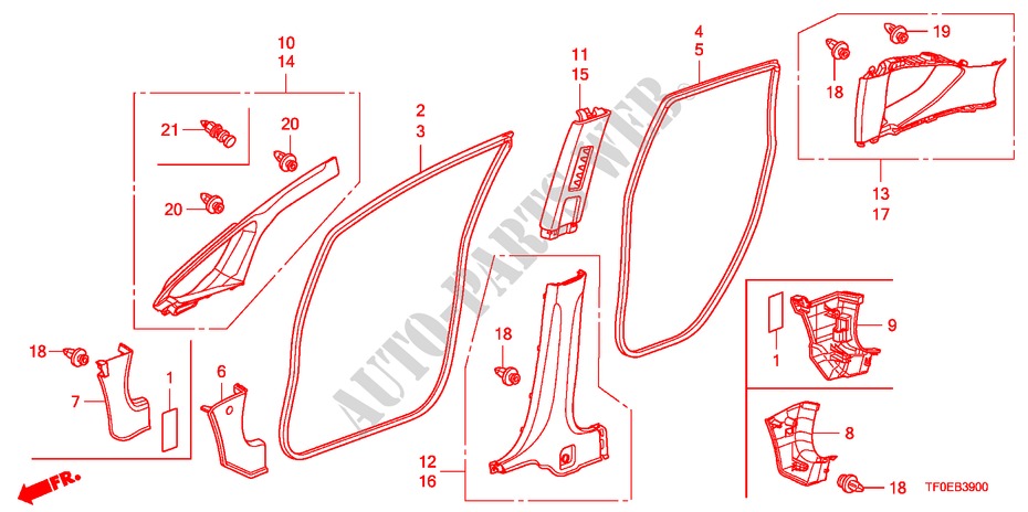 SAEULENZIERSTUECK für Honda JAZZ 1.2 LSE  TEMP TIRE 5 Türen 5 gang-Schaltgetriebe 2010