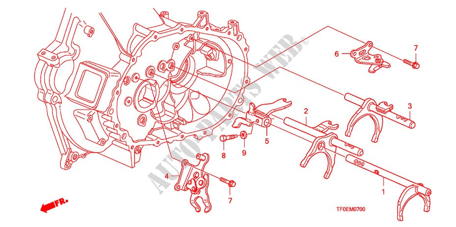 SCHALTGABEL/SCHALTHEBELHALTERUNG(MT) für Honda JAZZ 1.2 SE 5 Türen 5 gang-Schaltgetriebe 2010