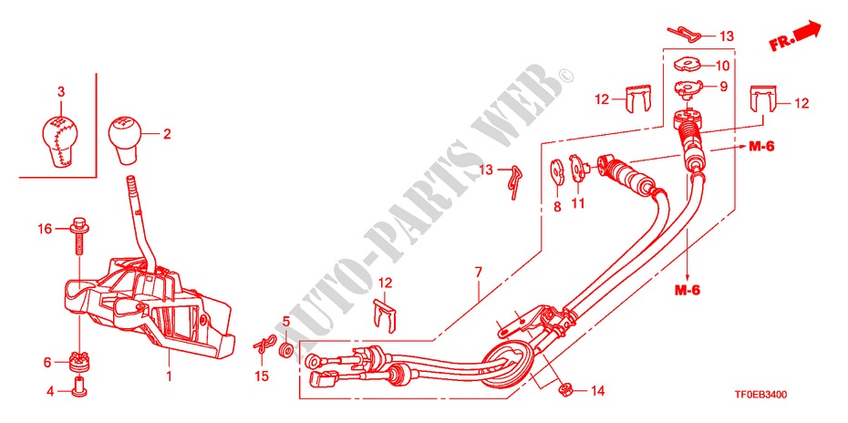 SCHALTHEBEL(MT) für Honda JAZZ 1.5 EXE 5 Türen 5 gang-Schaltgetriebe 2010
