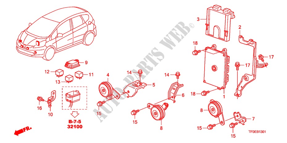 STEUERGERAT(MOTORRAUM)(RH) für Honda JAZZ 1.4 ES 5 Türen 5 gang-Schaltgetriebe 2010