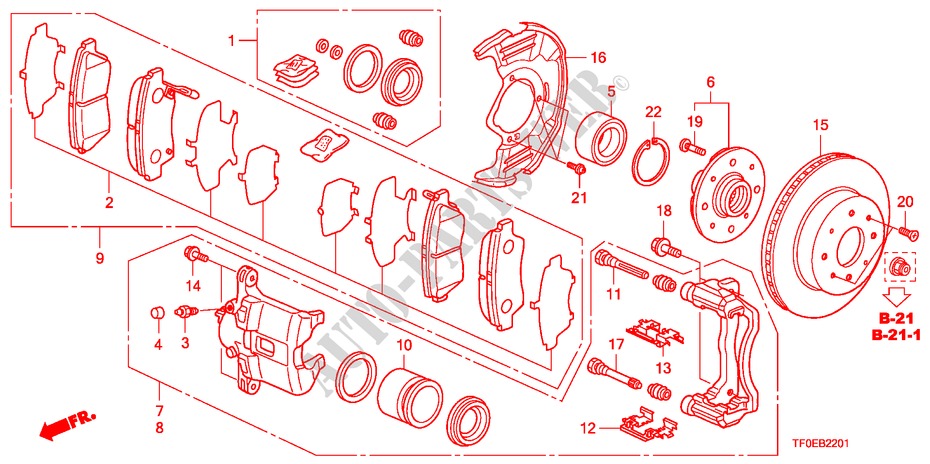 VORDERRADBREMSE für Honda JAZZ 1.2 LSE  TEMP TIRE 5 Türen 5 gang-Schaltgetriebe 2010