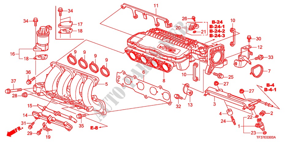 ANSAUGKRUEMMER für Honda JAZZ 1.2LSRE 5 Türen 5 gang-Schaltgetriebe 2011