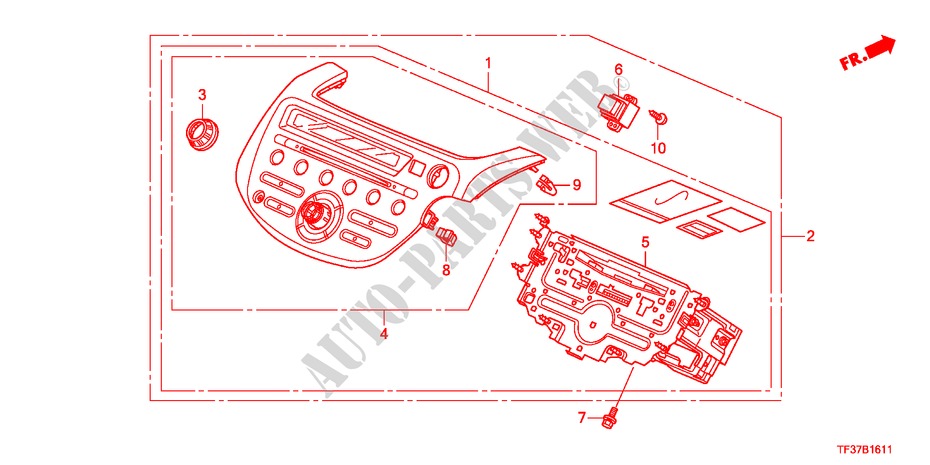 AUDIOEINHEIT(RH) für Honda JAZZ 1.3LX 5 Türen 5 gang-Schaltgetriebe 2011