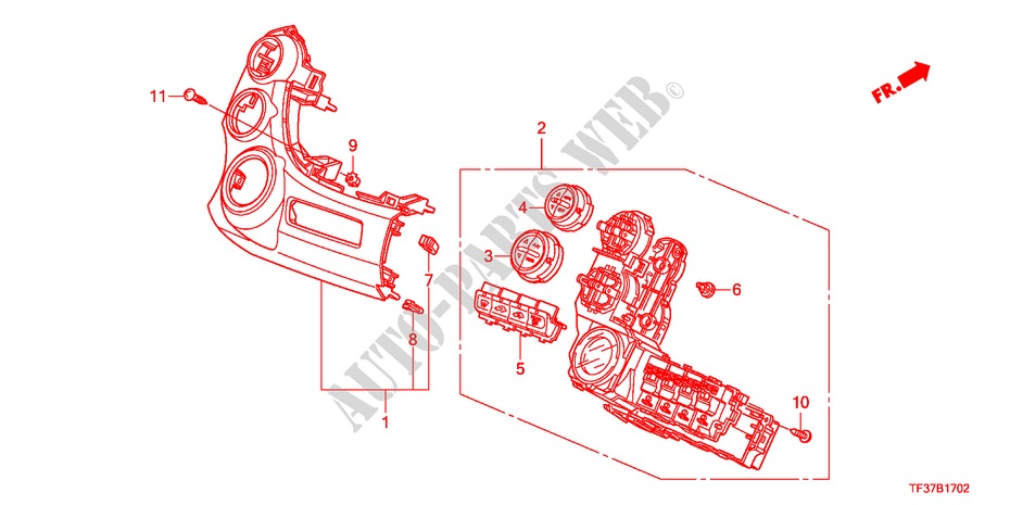 AUTO AIR CONDITIONERCONTROL(LH) für Honda JAZZ 1.4LSS 5 Türen 5 gang-Schaltgetriebe 2011