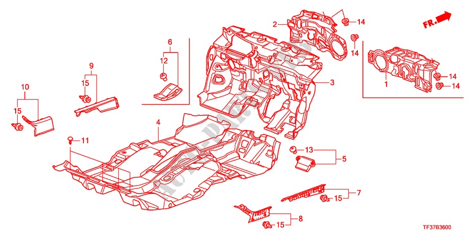 BODENMATTE für Honda JAZZ 1.2LSRE 5 Türen 5 gang-Schaltgetriebe 2011