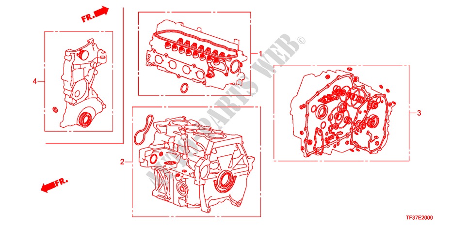 DICHTUNG SATZ für Honda JAZZ 1.4EX 5 Türen 5 gang-Schaltgetriebe 2011