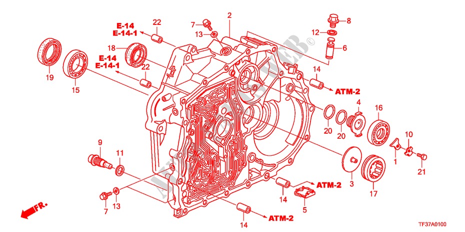 DREHMOMENTWANDLERGEHAEUSE für Honda JAZZ 1.3LX 5 Türen 5 gang automatikgetriebe 2011