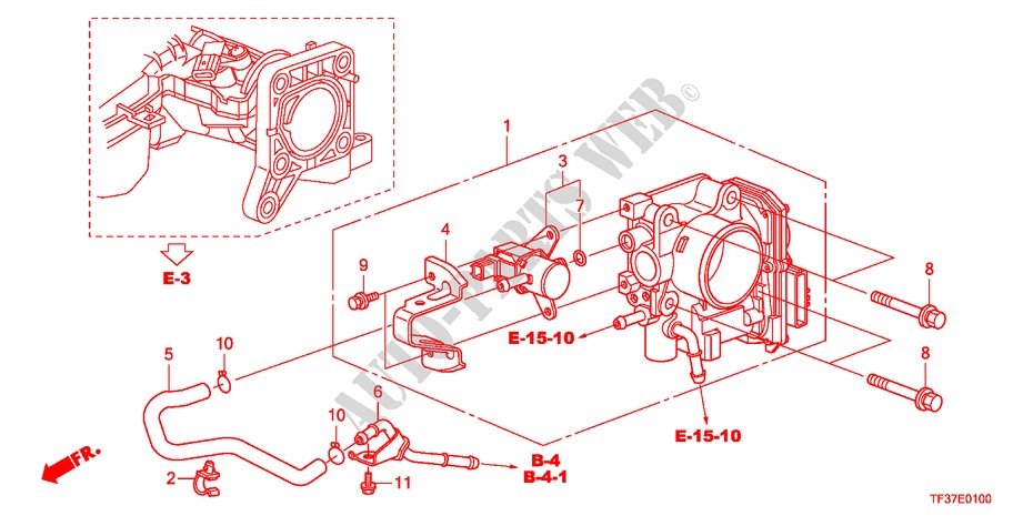 DROSSELKLAPPENGEHAEUSE für Honda JAZZ 1.3LX 5 Türen 5 gang-Schaltgetriebe 2011