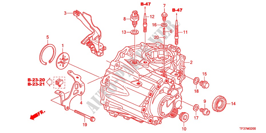 GETRIEBEGEHAEUSE(MT) für Honda JAZZ 1.2LSRE 5 Türen 5 gang-Schaltgetriebe 2011