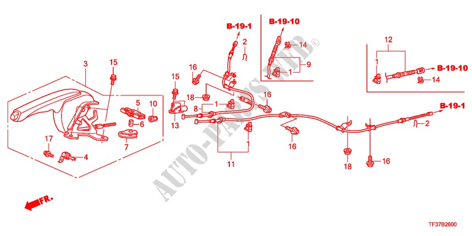 HANDBREMSE für Honda JAZZ 1.2LSRE 5 Türen 5 gang-Schaltgetriebe 2011
